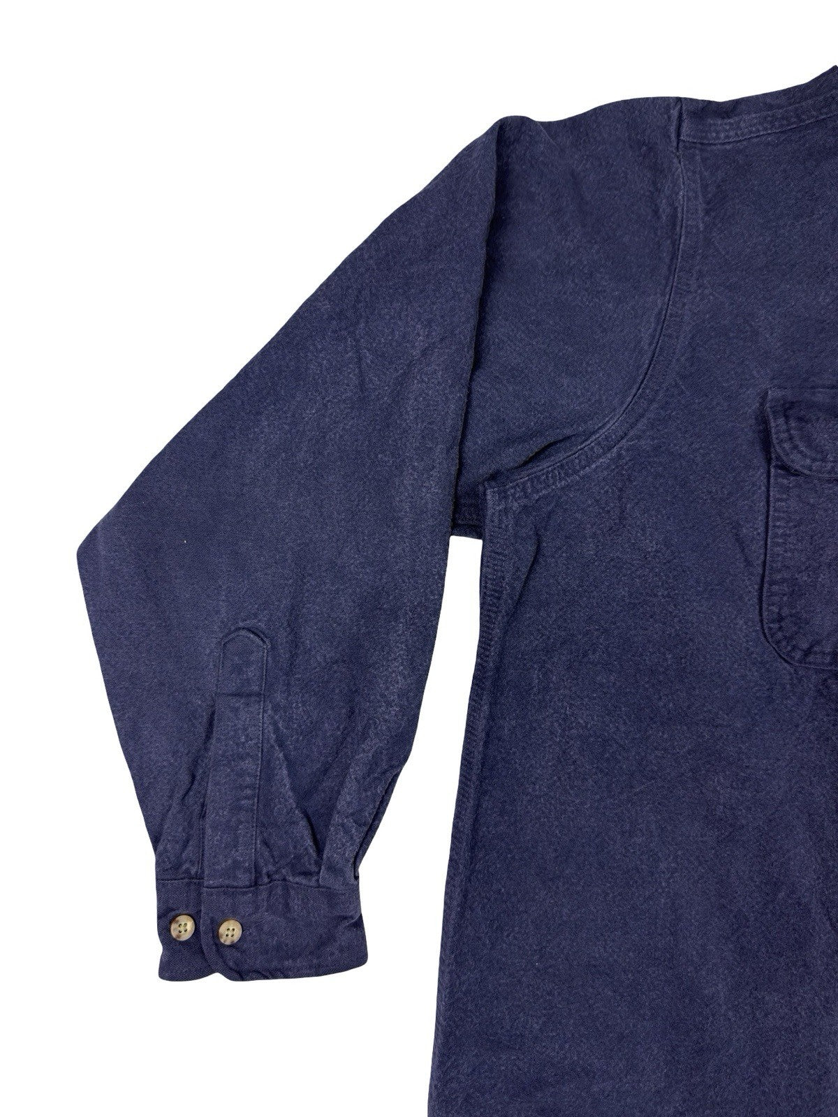 Carhartt Vintage S06 NVY Blue Heavy Cotton Work Shirt 2XL Tall USA