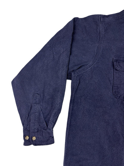 Carhartt Vintage S06 NVY Blue Heavy Cotton Work Shirt 2XL Tall USA