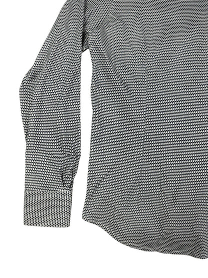 Victor Emmanuel White/Blue Stripe Pattern Stretch Shirt Small (15in Collar)