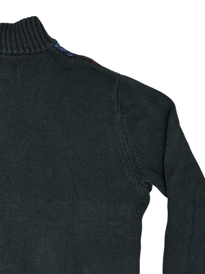 Chaps Blue Cotton Retro Knit Jumper Small
