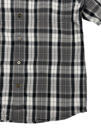 Carhartt Essential Relaxed Fit Grey Plaid Short Sleeve Shirt Medium
