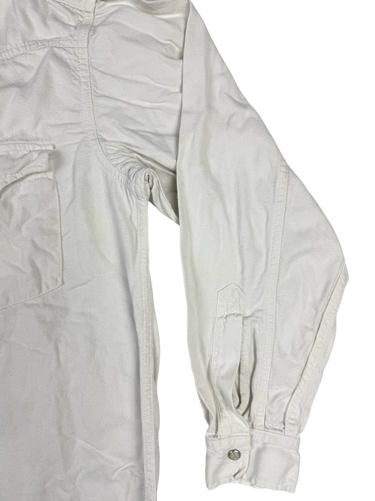 Levi's Vintage Pearl Snap White Western Long Sleeve Button Shirt Medium
