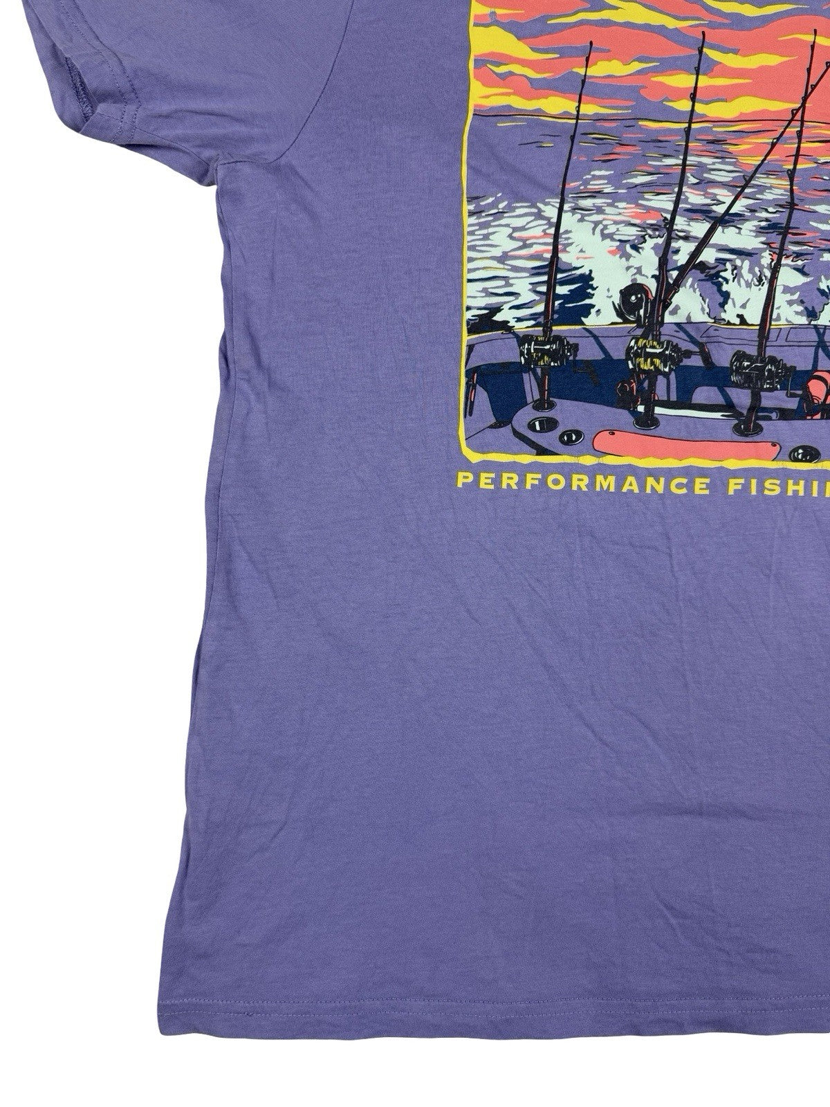 Columbia PFG Purple Fishing Print Cotton Top Large