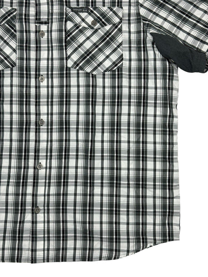 Wrangler Outdoor Grey Plaid Button Up Top XL
