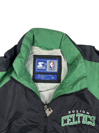 NFL Vintage Starter Boston Celtics Black Windbreaker Jacket Medium Made in Korea