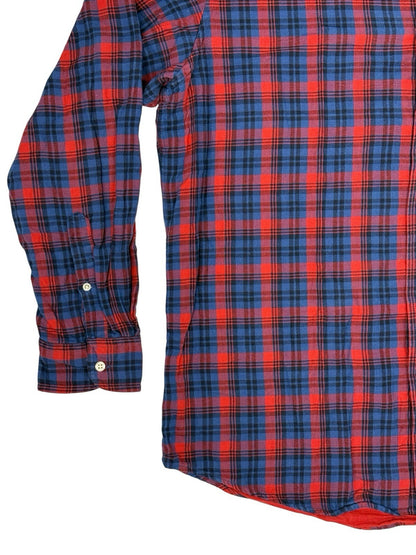 Chaps Retro Blue Plaid Cotton Collared Shirt XL