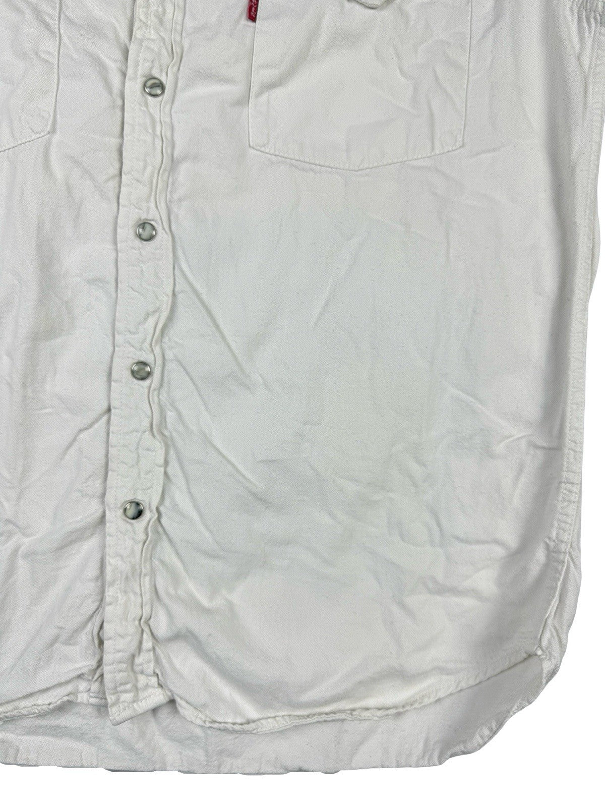 Levi's Vintage Pearl Snap White Western Long Sleeve Button Shirt Medium