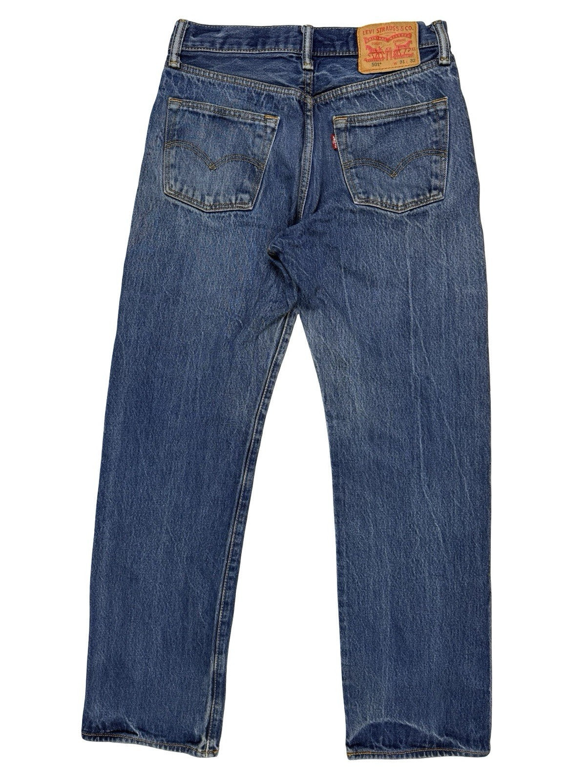 Levi's 501 Blue Denim Straight Leg Jeans Size 29W 30L