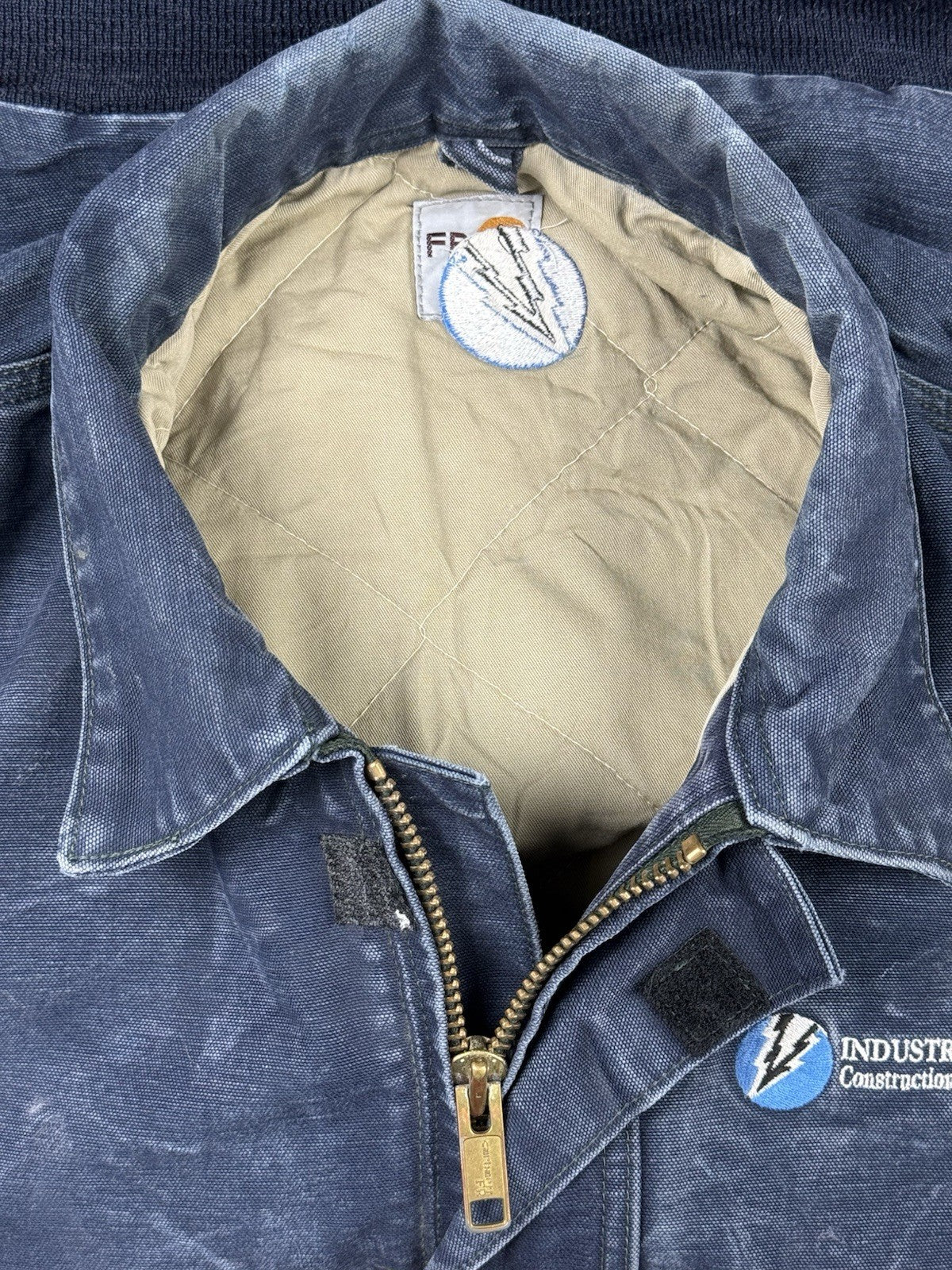 Carhartt Blue FR 101623 410 Workwear Insulated Jacket Distressed XL