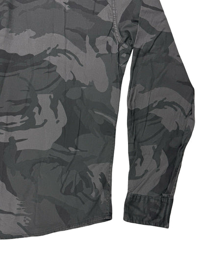 Wrangler Grey Camo Flex Comfort Denim Button Shirt XL