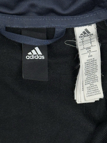 Adidas Blue Polyester Zip Track Jacket Large