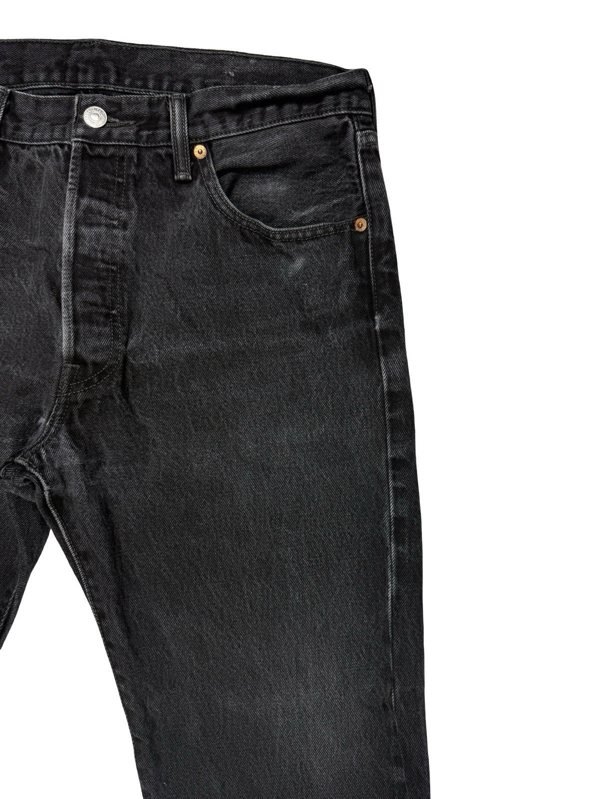 Levi's 501 Faded Black Straight Leg Denim Jeans 34W 26L
