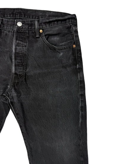 Levi's 501 Faded Black Straight Leg Denim Jeans 34W 26L