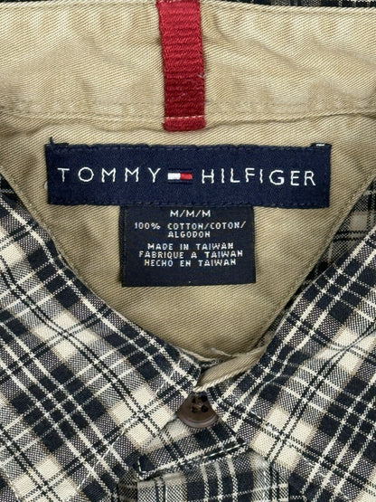 Tommy Hilfiger Retro Beige Plaid Cotton Shirt Medium