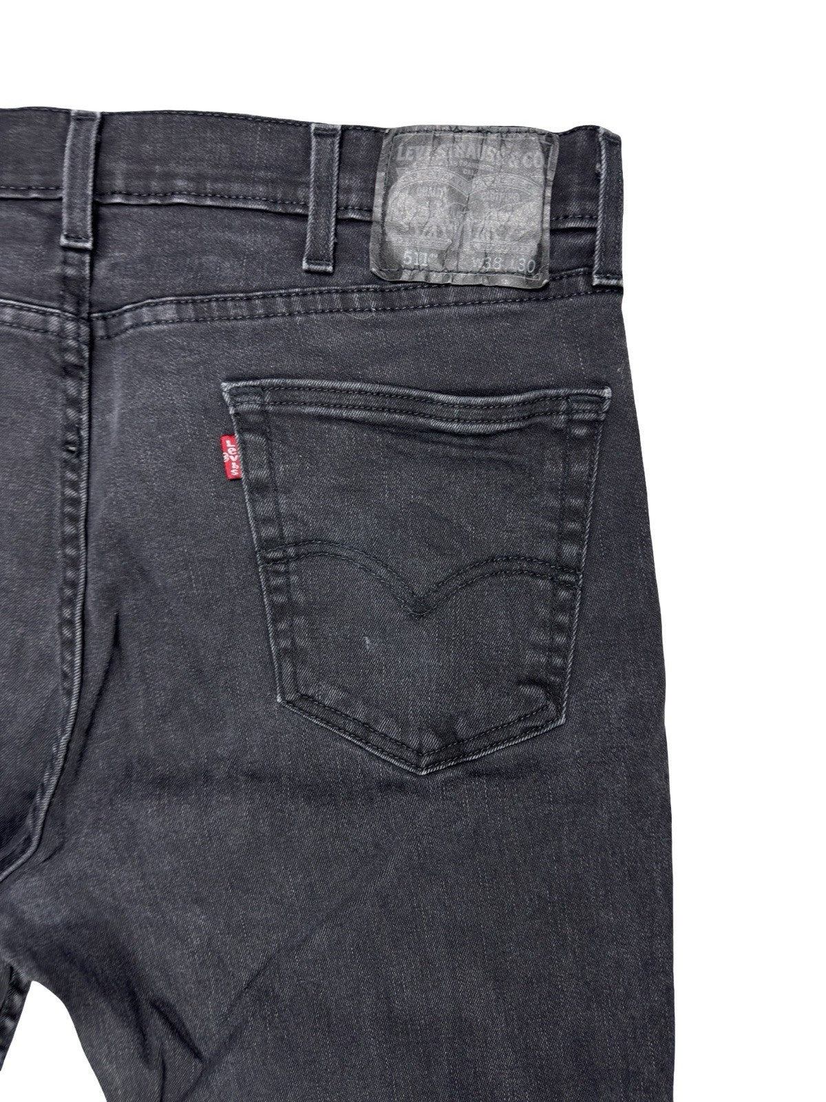 Levi's 511 Slim Fit Straight Leg Black Denim Jeans 38W 30L