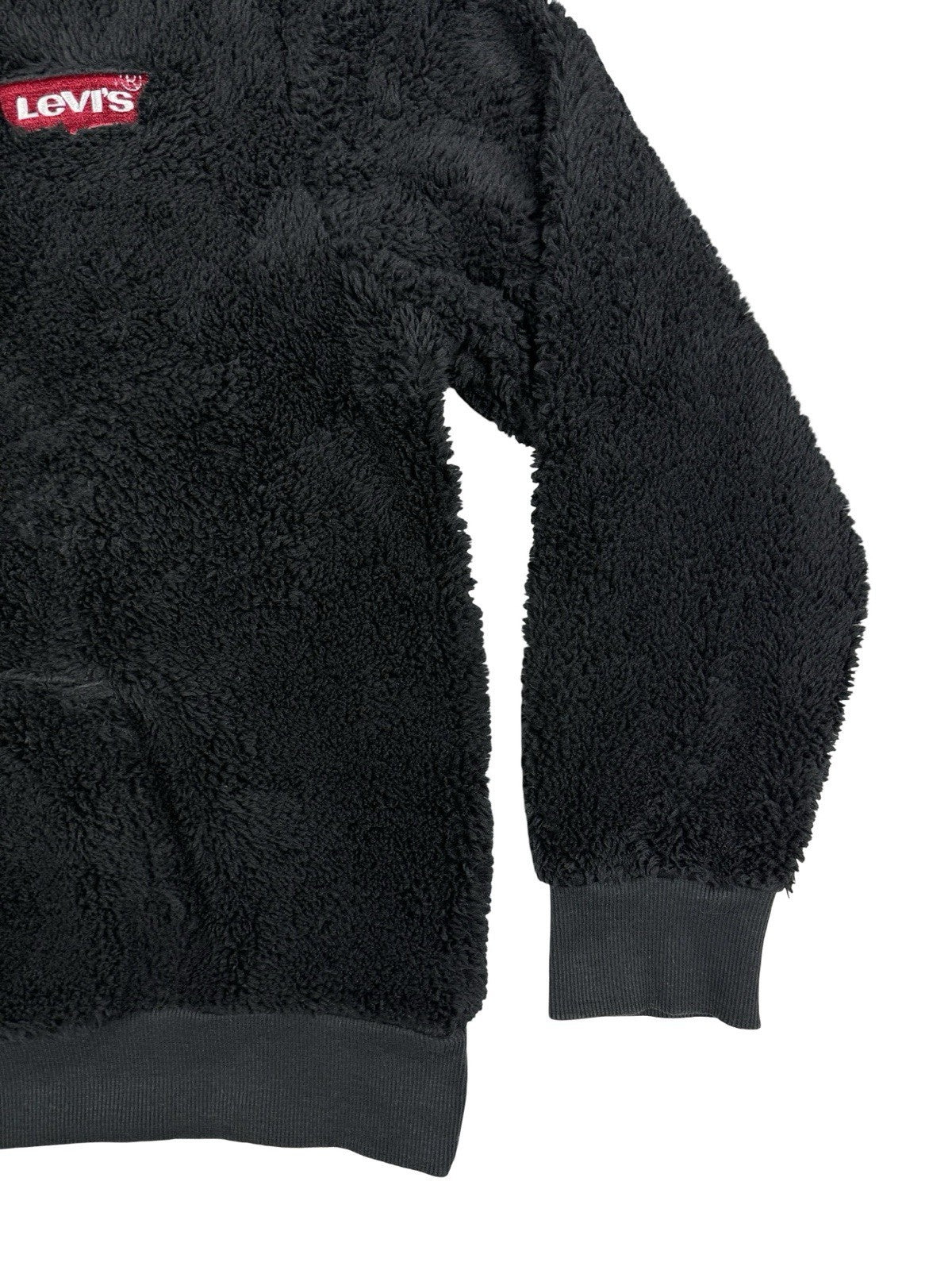 Levi's Black Fluffy Teddy Fleece Hoodie Youth XL (Age 13-15)