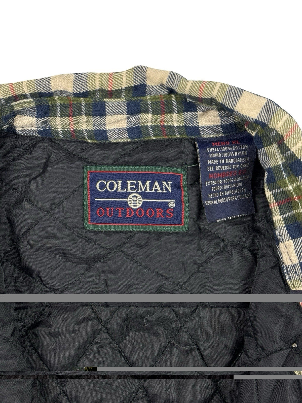 Coleman Outdoor Quilt Lined Plaid Shirt Jacket Lumberjack Grunge XL