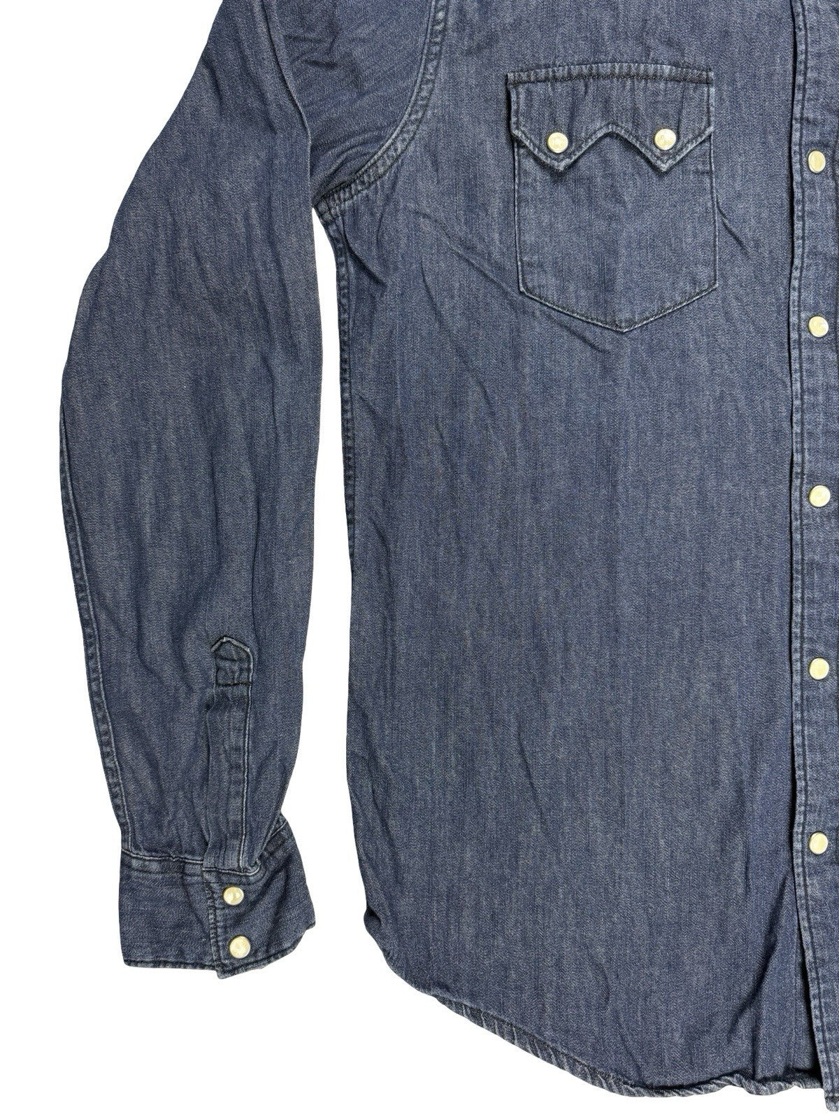 Levi's Blue Pearl Snap Western Denim Shirt Large