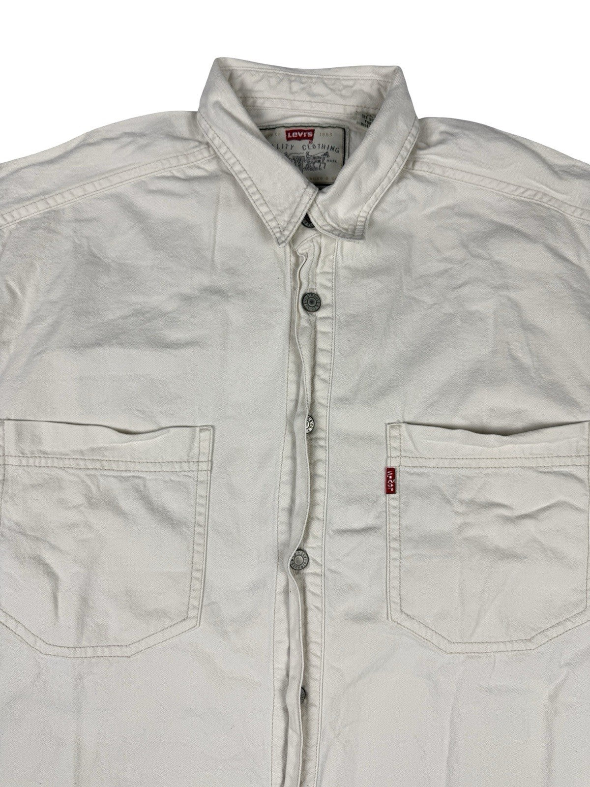 Levi's Vintage 90s White Button Cotton Western Shirt Size Small