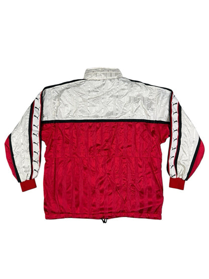 Puma Retro Japanese Line Red Striped Zip Y2K Track Jacket Small