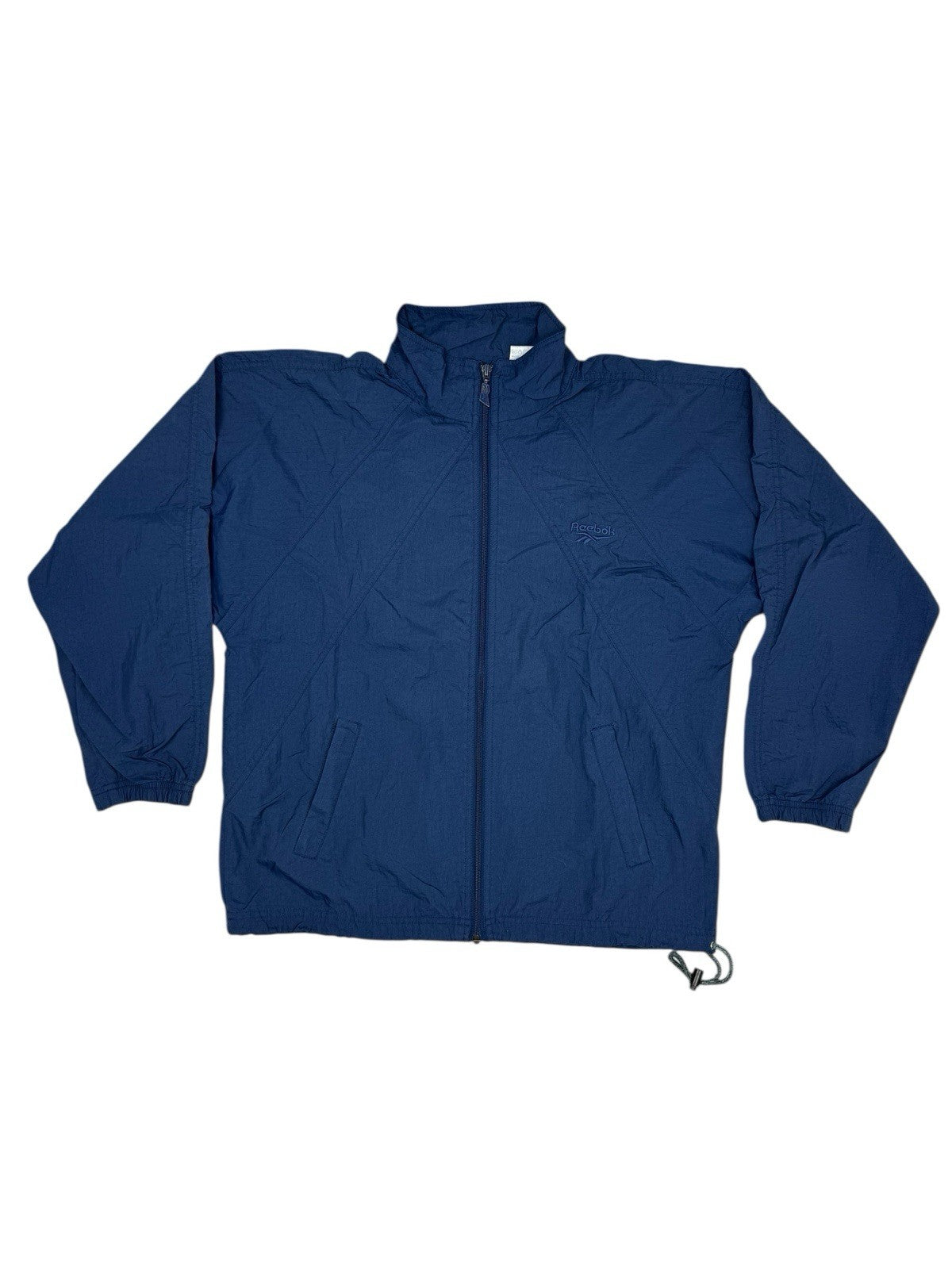 Reebok Retro Blue Nylon Zip Track Jacket Small