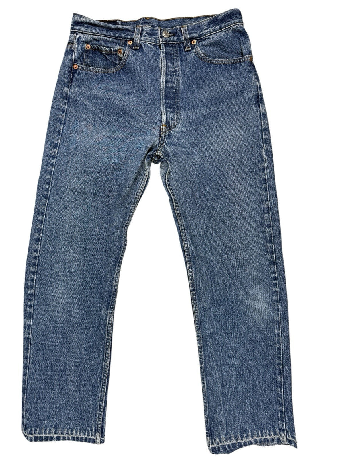 Levi's 501 Vintage 90's Blue Denim Straight Leg Jeans 30W 27L Made in USA