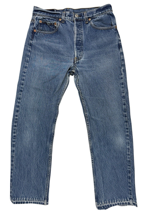 Levi's 501 Vintage 90's Blue Denim Straight Leg Jeans 30W 27L Made in USA
