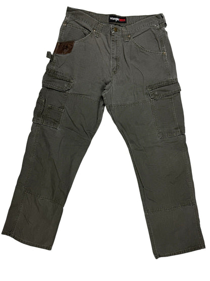 Wrangler Riggs Green Workwear Carpenter Denim Jeans 34W 30L