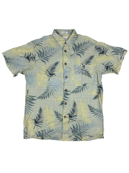 Ron Chereskin Vintage Green Hawaiian Floral Shirt Medium