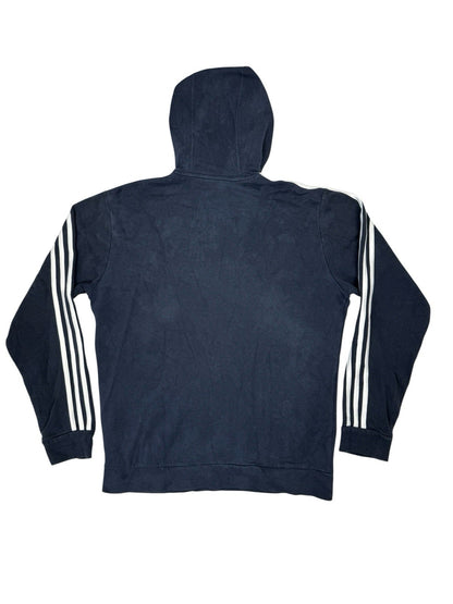 Adidas Blue Spell Out Print Logo Hoodie Medium