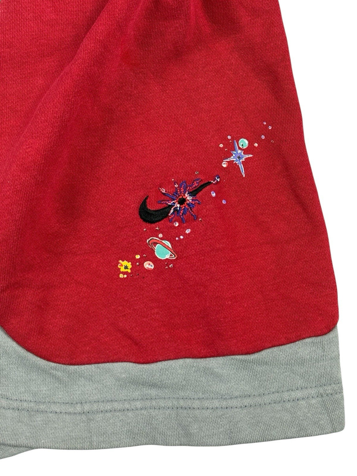 Nike Club Grey/Red Cotton Blend Galaxy Logo Sweat Shorts XL