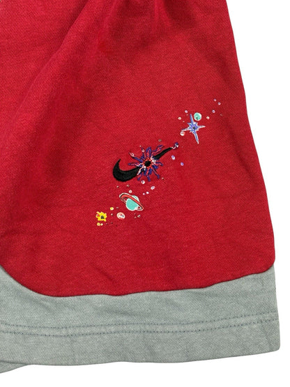 Nike Club Grey/Red Cotton Blend Galaxy Logo Sweat Shorts XL