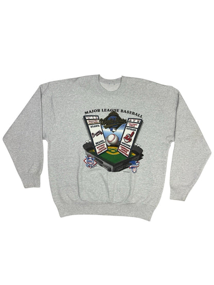 MLB Grey World Series 1995 Atlanta Braves Cleveland Indians Jumper XL