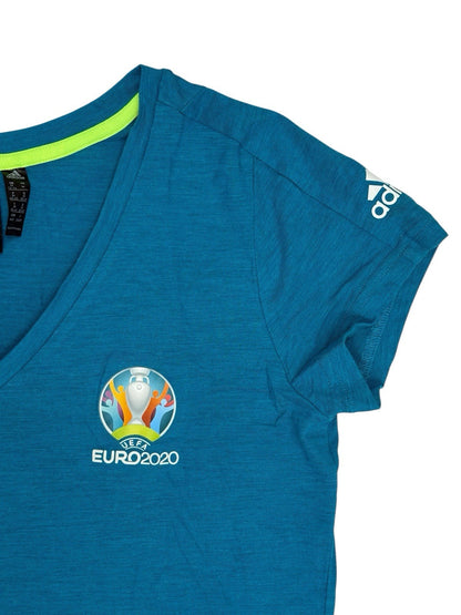 Adidas Blue V Neck Euro 2020 Volunteer Top Medium