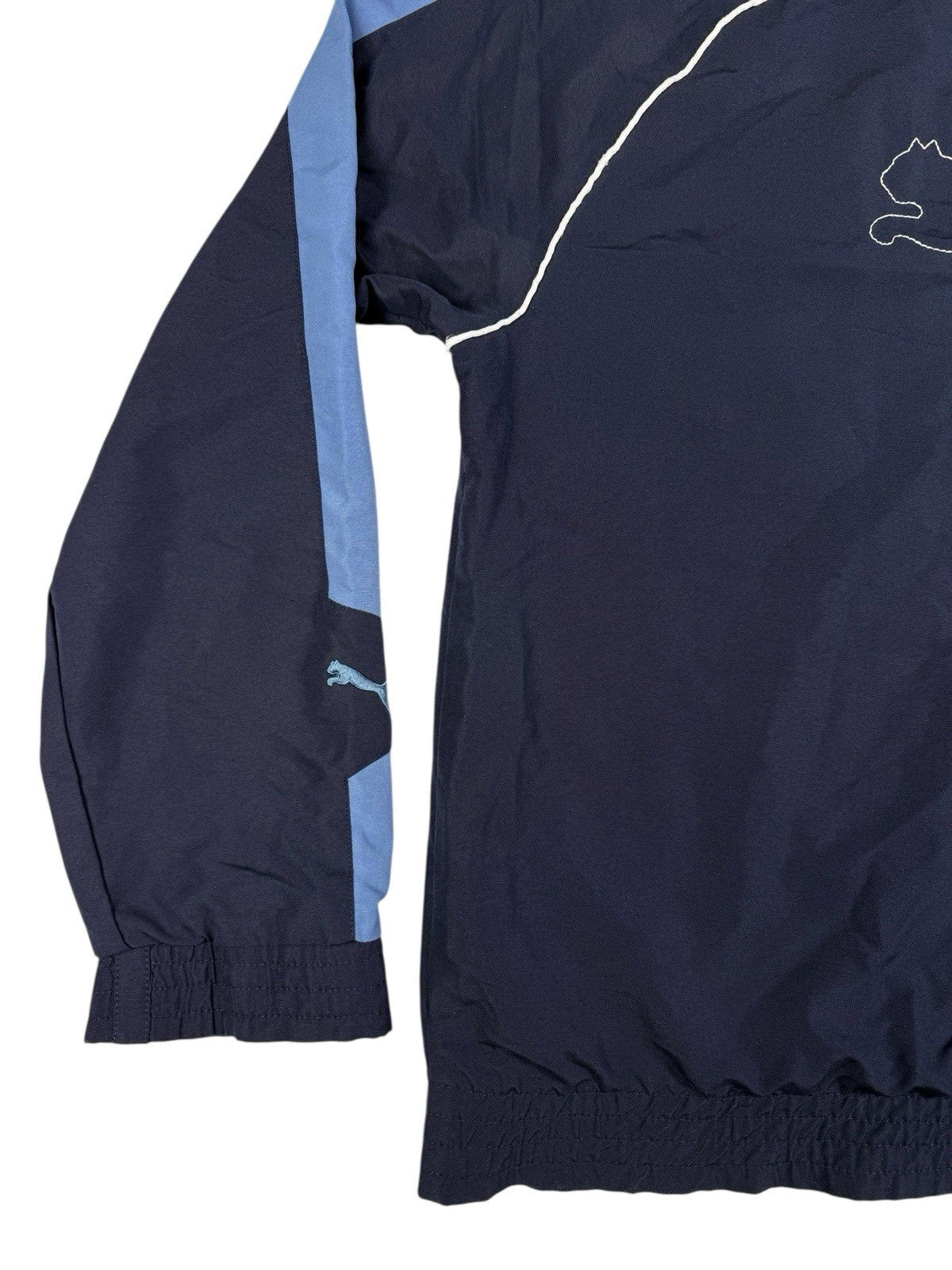Puma Blue Retro Mesh Lined Y2K Zip Track Jacket Large