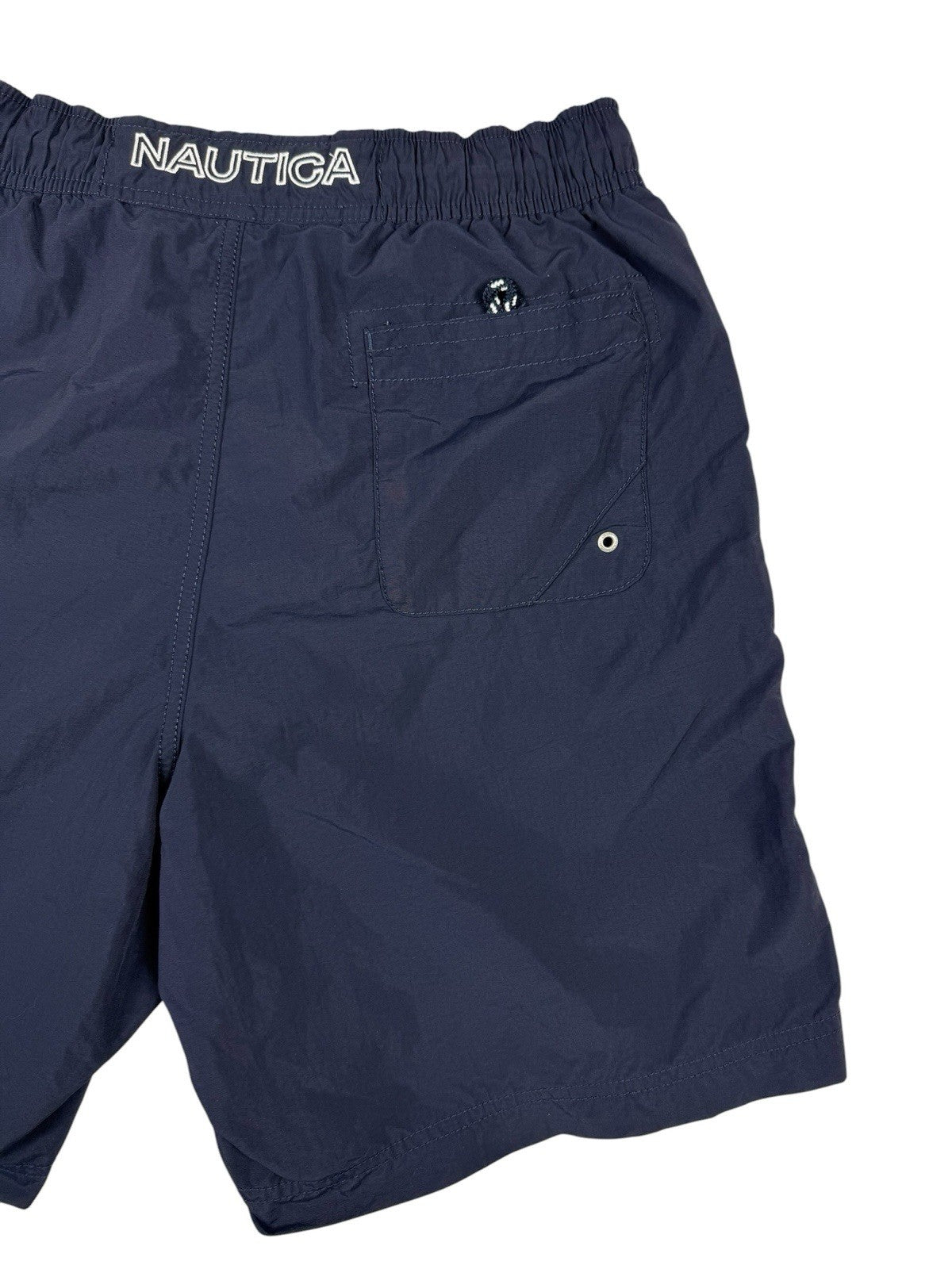 Nautica Blue Lined Retro Style Board Swim Trunk Shorts XS