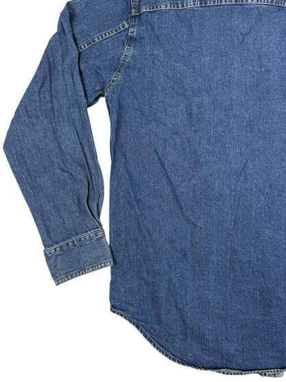 Levi's Retro Blue Cotton Denim Button Up Collared Shirt Small
