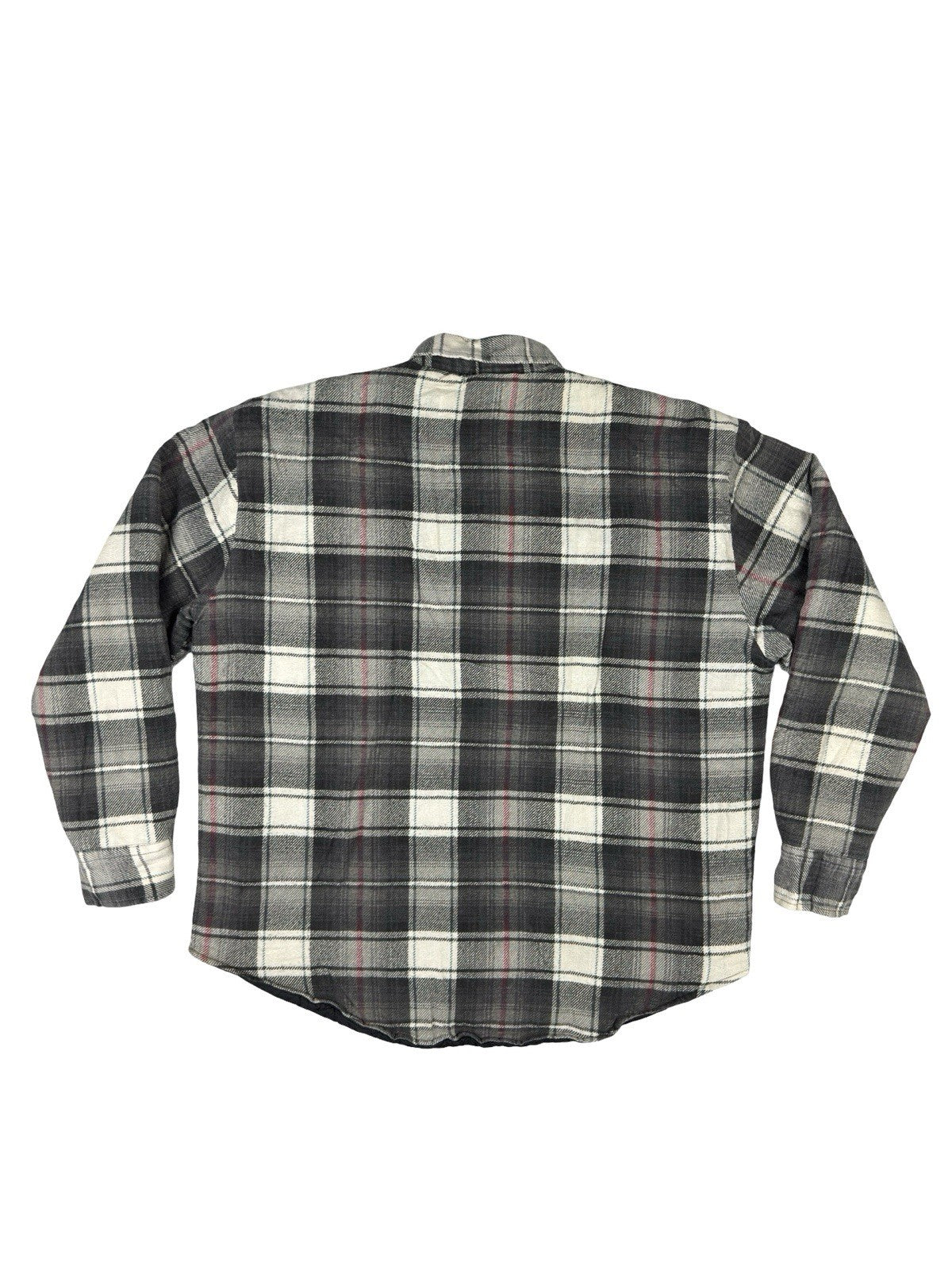 Wilderness Vintage Grey Plaid Quilted Lined Shirt Large