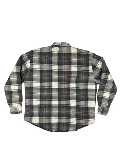 Wilderness Vintage Grey Plaid Quilted Lined Shirt Large