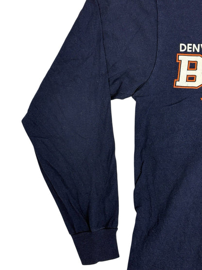 Reebok NFL Denver Broncos Blue Retro Long Sleeve Top Medium