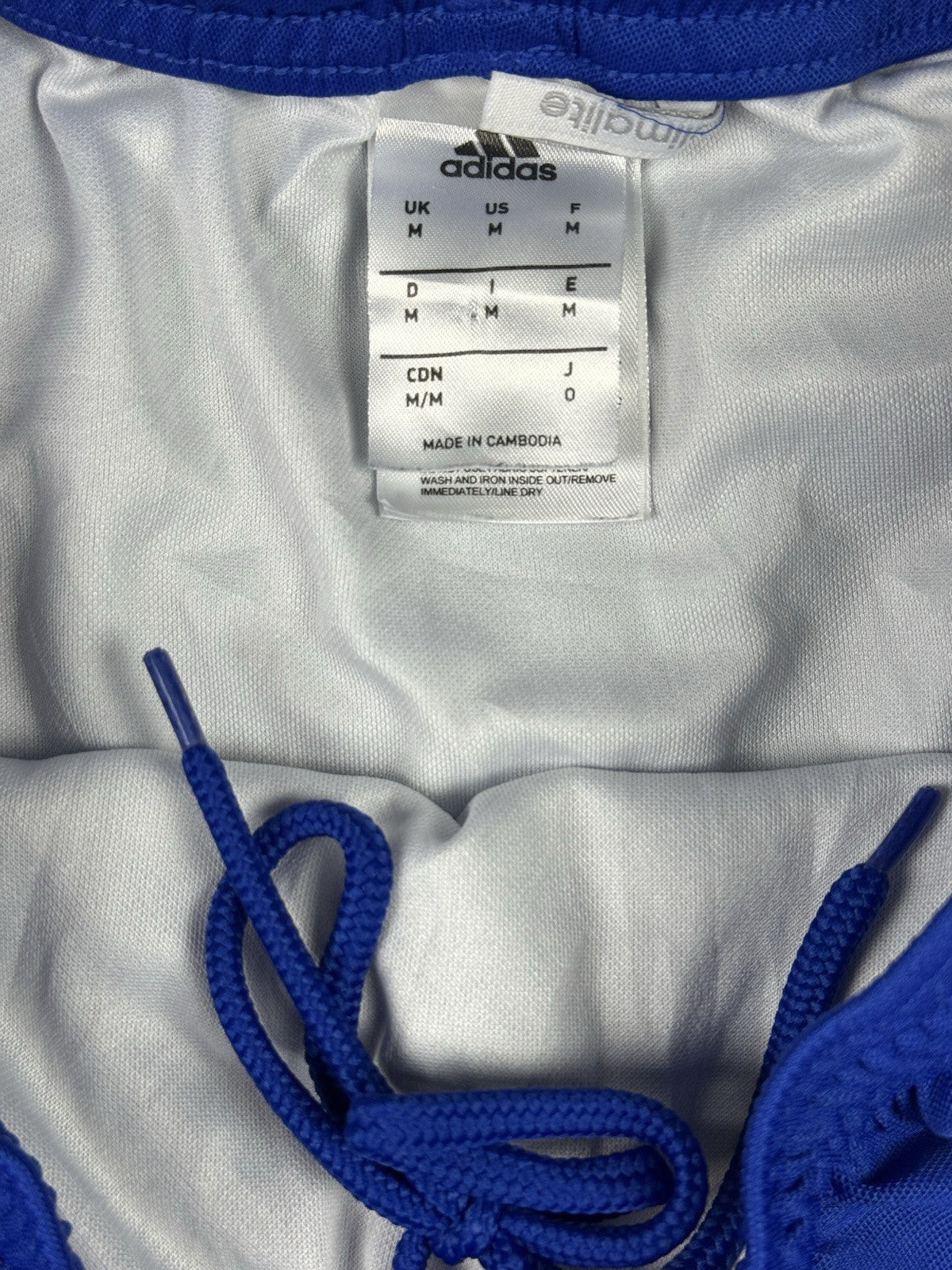 Adidas Blue Climalite Polyester Sport Exercise Football Shorts Medium