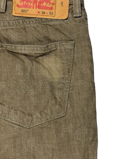Levi's 501 Brown White Oak Cone Denim Jeans 38W 32L