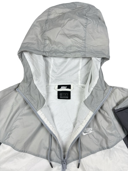 Nike Grey Nylon Windrunner Hooded Track Jacket XS