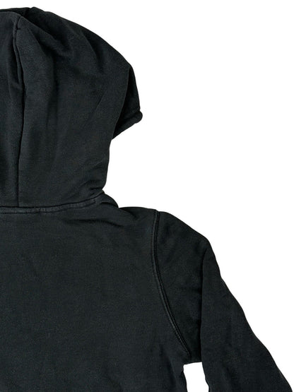 Adidas Black Big Trefoil Printed Logo Hoodie Size 10