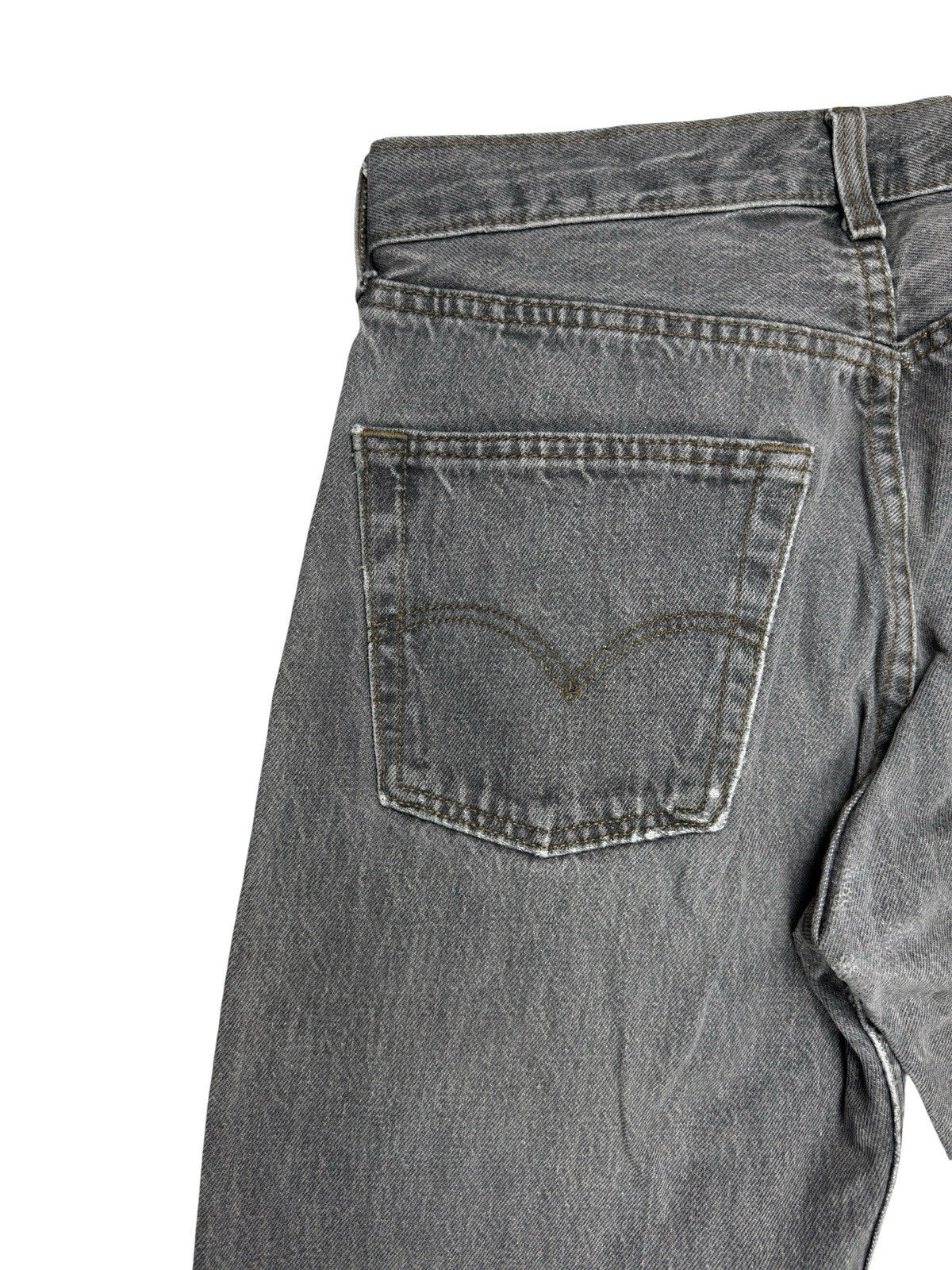 Levi's 501 Vintage Grey Straight Leg Button Fly Denim Jeans 32W 32L Made in UK