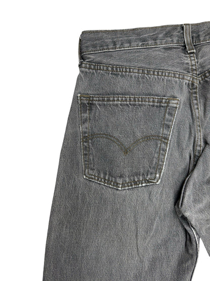 Levi's 501 Vintage Grey Straight Leg Button Fly Denim Jeans 32W 32L Made in UK