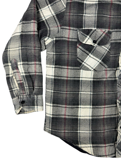 Wilderness Vintage Grey Plaid Quilted Lined Shirt Large