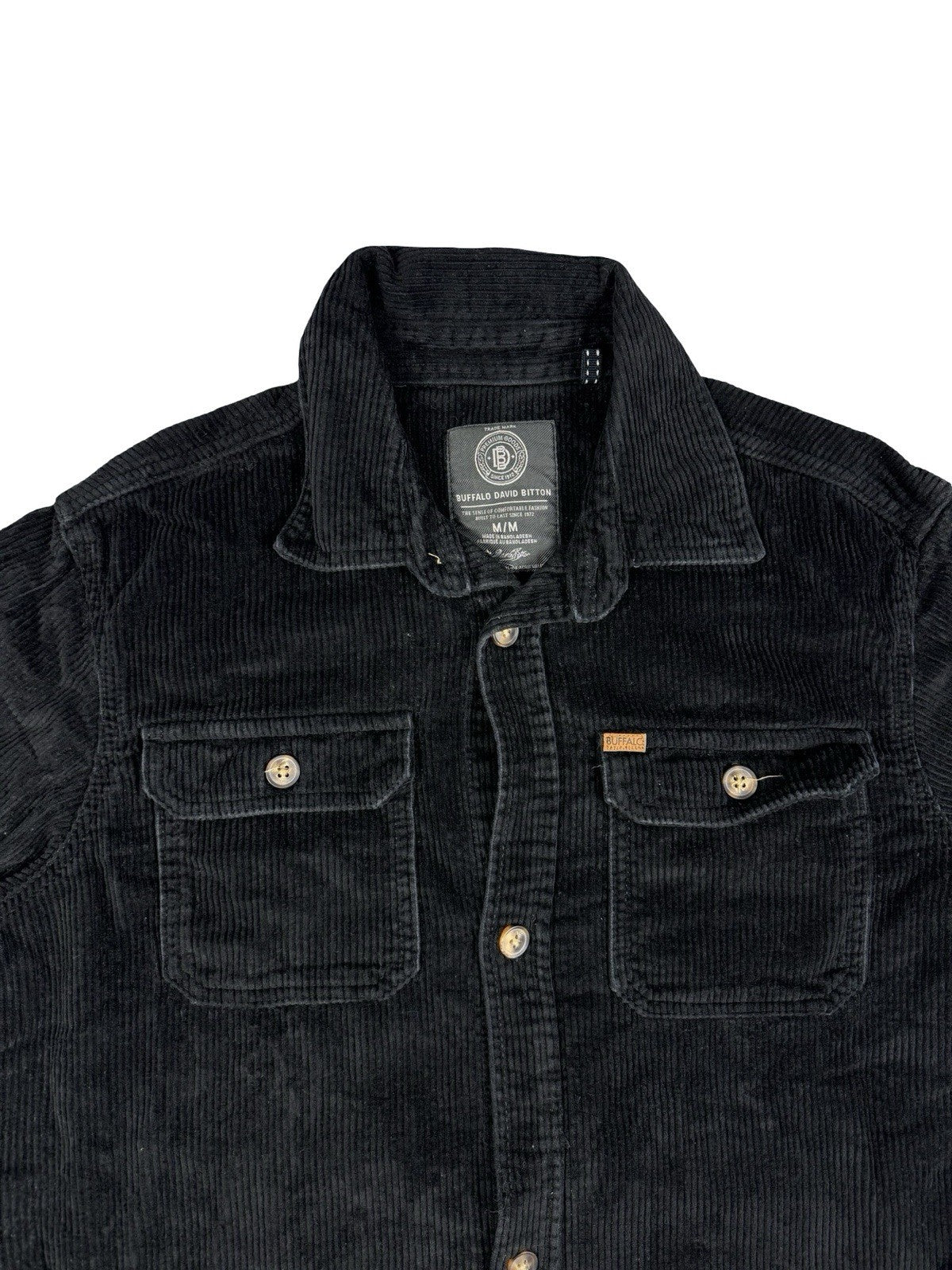 Buffalo David Bitton Black Corduroy Jeremias Shirt Jacket Medium