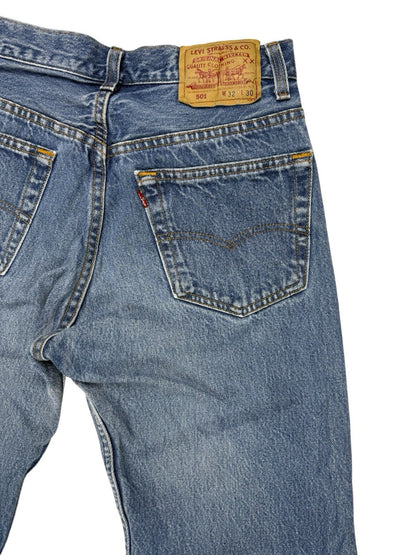 Levi's 501 Vintage 90's Blue Denim Straight Leg Jeans 30W 27L Made in USA