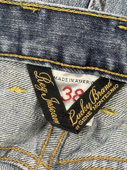 Lucky Brand Y2K Blue Vintage Straight Denim Jeans 38W 30L Made in USA
